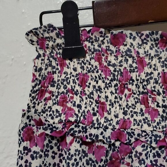 Express Tiered Ruffled Mini Skirt in Purple Floral Size M - Picture 3 of 9